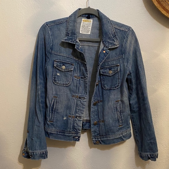 Women’s J. Crew Denim Jacket Small Distressed